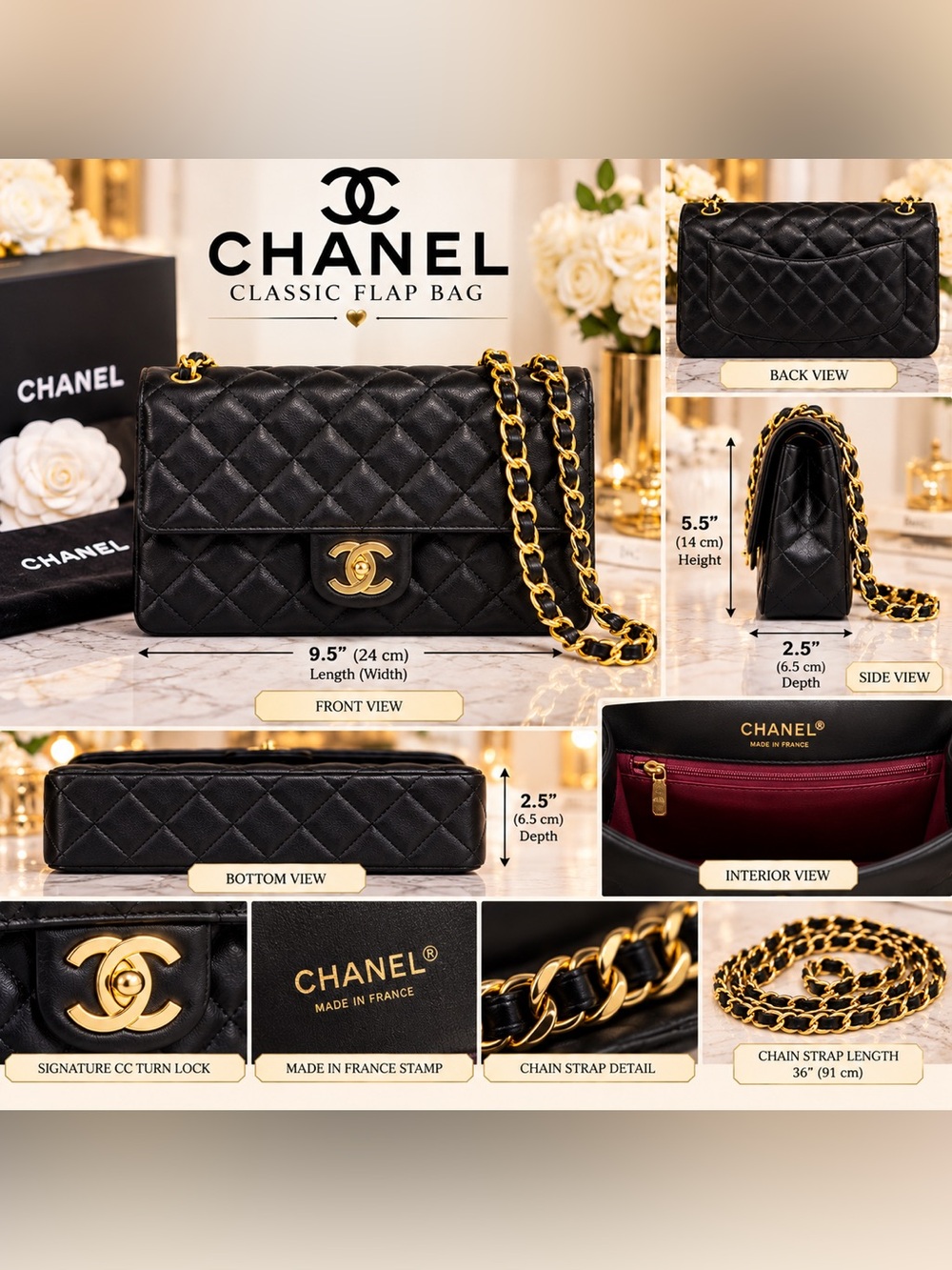 Black Faux Lambskin Bag